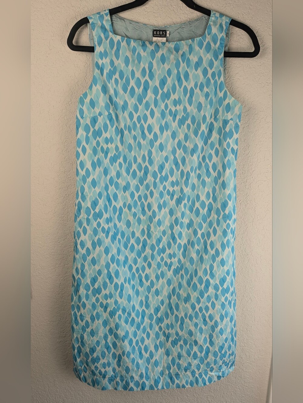 Vintage 90's Kors Michael Kors Cotton Sheath Dress Size 6 Sleeveless Square Neck